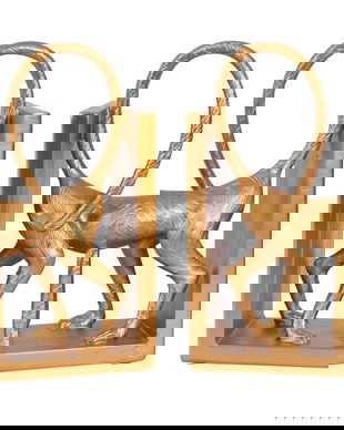 Set doua suporturi carti cu maimute aurii