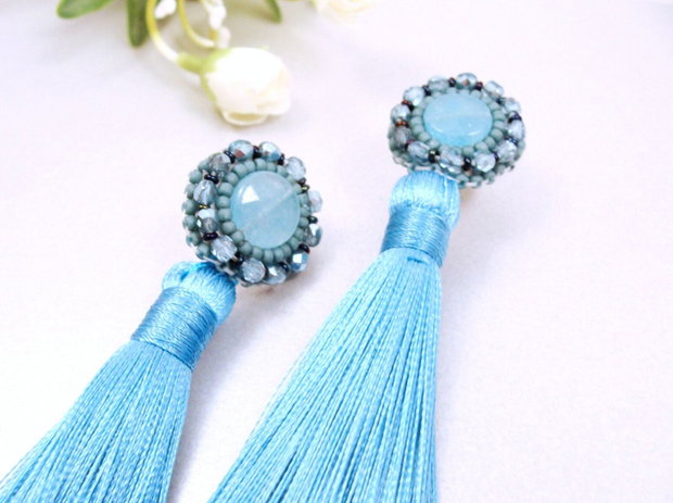 Cercei cu Ciucuri si Angelit