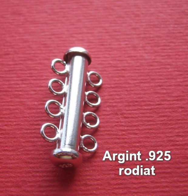 Inchizatoare 4 randuri din argint .925 rodiat aprox 6x11.5x25.5 mm