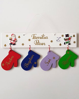 Ornament brad familie, decoratiune membrii familiei, ornament personalizat familie, decoratiune craciun, glob personalizat