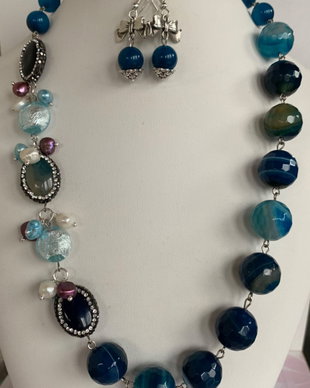 CATCHING STARS-agate,perle de cultura,murano