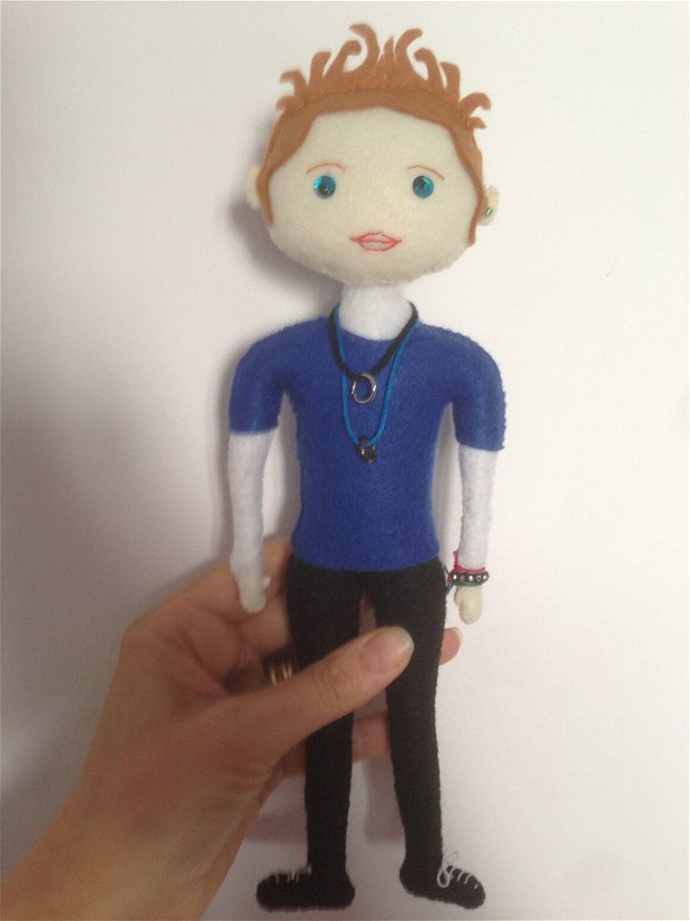 Figurina din fetru handmade, Chris Martin - Coldplay