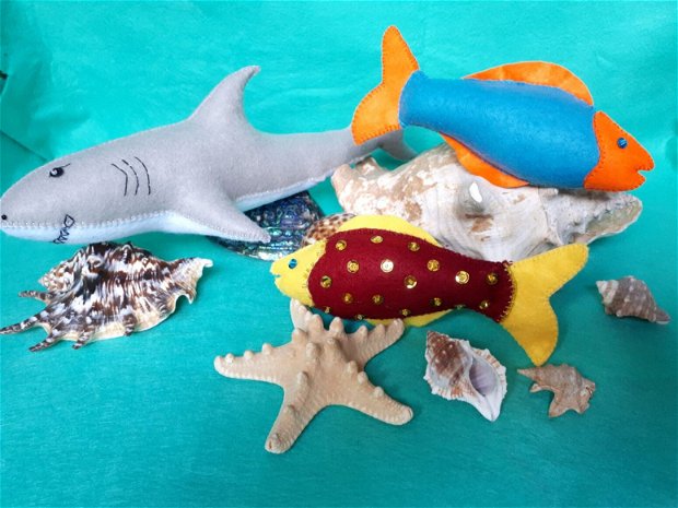 Pestisori exotici si rechini handmade din fetru