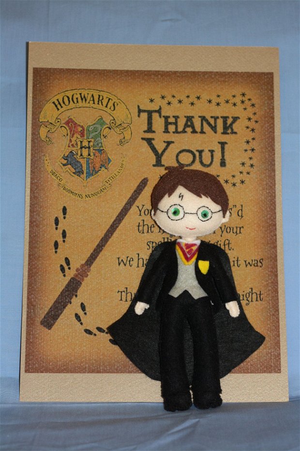 Papusa Harry Potter handmade din fetru.