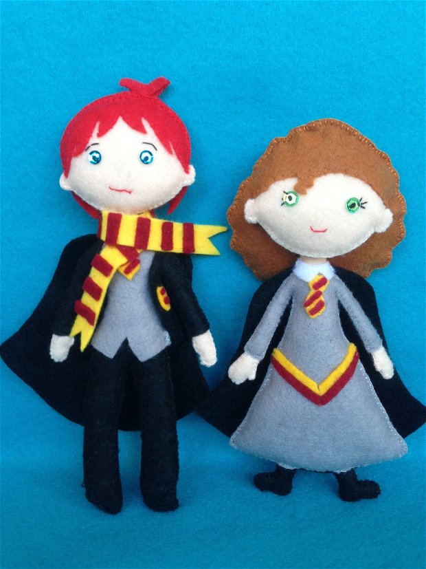 Hermione, papusa handmade din fetru, Harry Potter