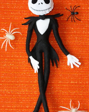 Papusa de Halloween, Jack Skellington, produs handmade.