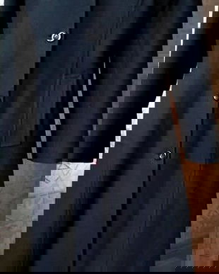 palton negru stofa de lana , lungime maxi , Conftex M , 50