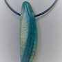 colier din piele cu piatra de agat albastru/colier talisman