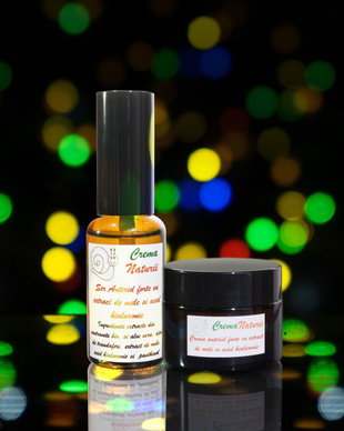 Set Ser si crema antirid forte cu extract de melc acid hialuronic pur si provitamina B5