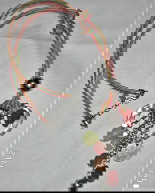 Colier  cu pandant modernist si pietre semipretioase