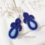 Cercei soutache albastri cu cristale