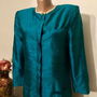 Sacou shantung natural turcoise