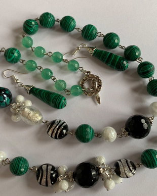 EMERALD TEAR-colier,bratara și cercei