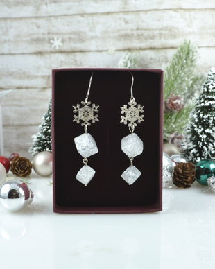 Cercei din argint cu Cristale de Gheata - ''Ice Queen''