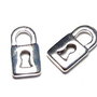 Pandantiv / charm metalic, argintiu antichizat, lacat, 14x7.5 mm