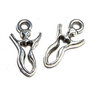 Pandantiv / charm metalic, argintiu antichizat, 17x9 mm