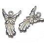 Pandantiv metalic, argintiu antichizat, platina, 25x17 mm