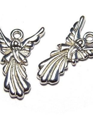 Pandantiv metalic, argintiu antichizat, platina, 25x17 mm
