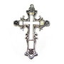 Pandantiv metalic, cruciulita, argintiu antichizat, 64x41 mm
