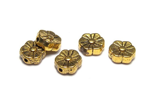 Margele din metal, auriu antichizat, 8.5x7 mm
