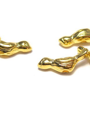 Margele din metal, aurii, pasare, 8x6.5 mm