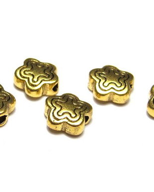 Margele din metal, auriu antichizat, 7x7 mm