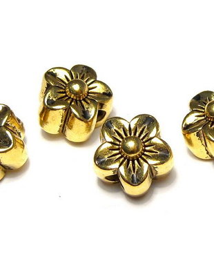 Margele din metal, auriu antichizat, 12x10 mm