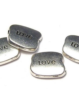 Margele din metal, argintiu antichizat, 12.5x10.5x3 mm