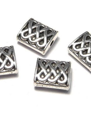 Margele din metal, argintiu antichizat, 10x9 mm