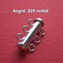 Inchizatoare pentru 3 siruri din argint .925 rodiat aprox 20x11x6 mm