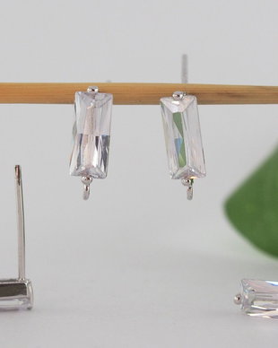 Baza cercei, argint 925 si cubic zirconia (1per)
