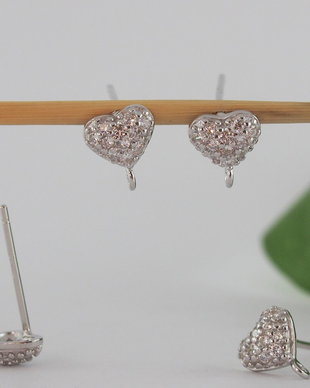 Baza cercei, argint 925 si cubic zirconia (1per)