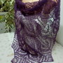 Șal mohair mov si perluțe 0043