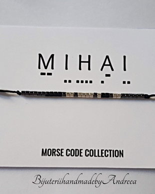 Bratara reglabila cod Morse MIHAI