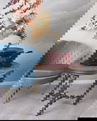 Gramofon hexagonal din lemn mahon