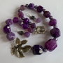 PURPLE FLOWER-agate mari fatetate,murano,zamac