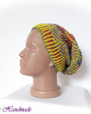 Iarna in culori - caciula unisex colorata slouchy gumdrop hat