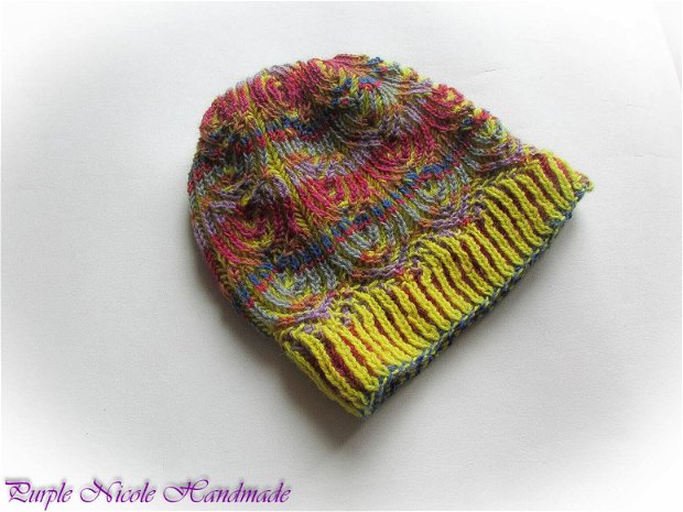 Iarna in culori - caciula unisex colorata slouchy gumdrop hat