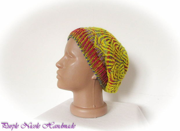 Iarna in culori - caciula unisex colorata slouchy gumdrop hat