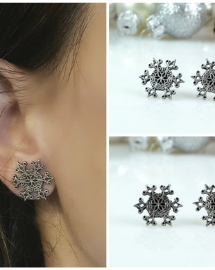 Cercei din argint - ''Snowflakes''