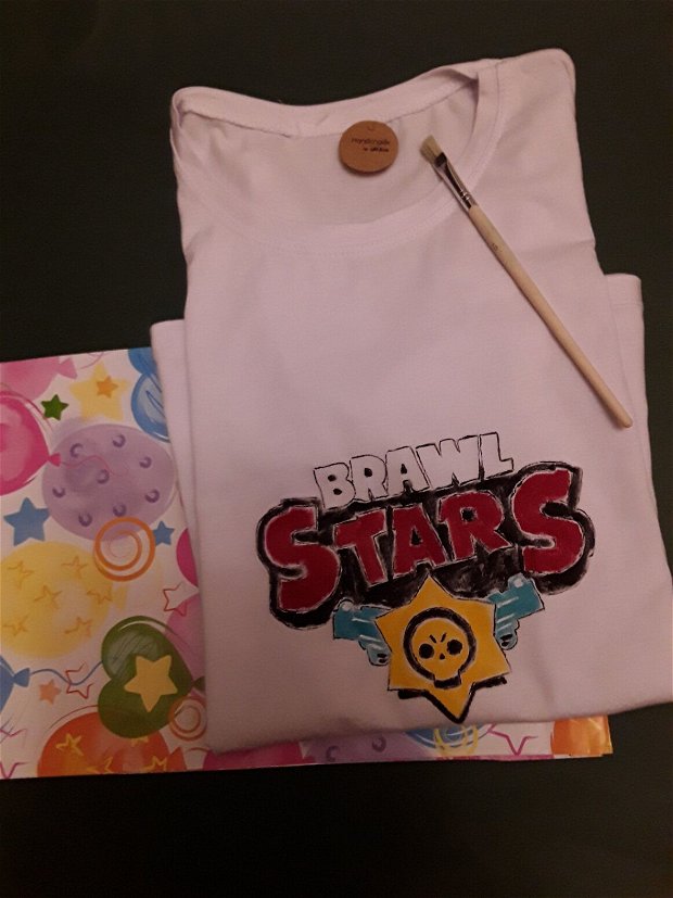 Tricou copii pictat manual brawl stars personalizat
