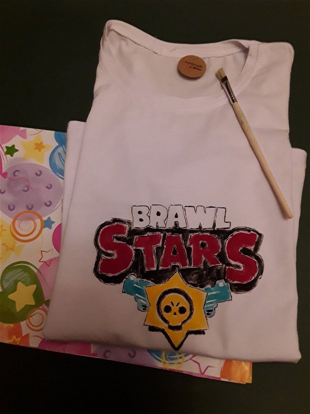 Tricou copii pictat manual brawl stars personalizat