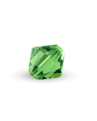 Cristale din sticla, biconice, 3.5x4 mm, verde