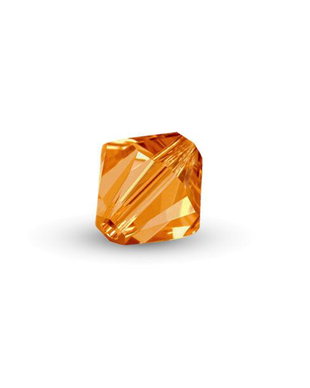Cristale din sticla, biconice, 3.5x4 mm, maro