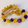 GOLDEN LAVENDER-agate mari,zamac aurit