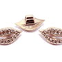 Slide Charm din acril cu strasuri, rose gold, 39x20 mm