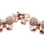 Slide Charm din acril cu strasuri, rose gold, 36x25 mm