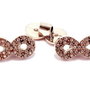 Slide Charm din acril cu strasuri, rose gold, 34x17 mm