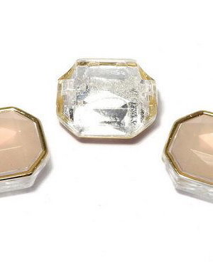 Distantiere din acril, octogonal, 15x12x6 mm, maro