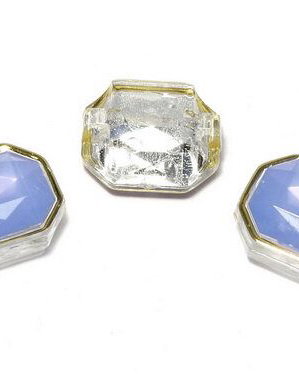 Distantiere din acril, octogonal, 15x12x6 mm, albastru